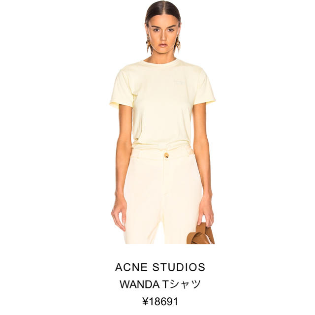 美品 アクネストゥディオズ WANDA ロゴＴシャツ イエロー acne