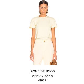 アクネ(ACNE)の美品 アクネストゥディオズ WANDA ロゴＴシャツ イエロー acne(Tシャツ(半袖/袖なし))