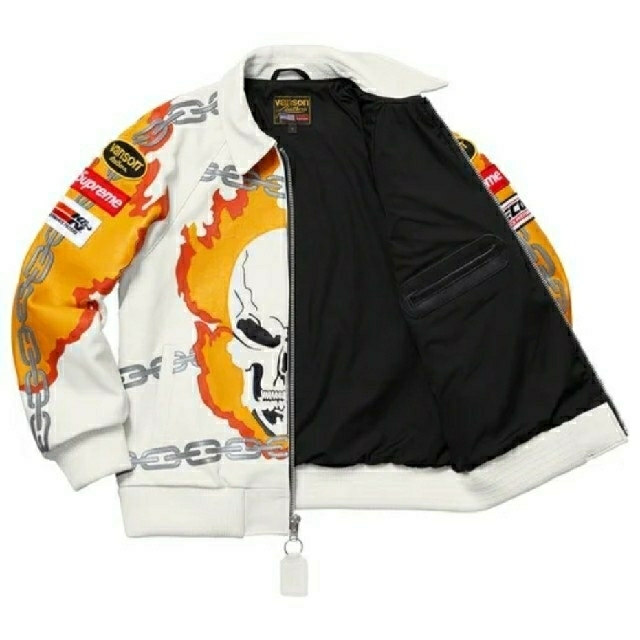 Supreme(シュプリーム)のSupreme Vanson Leather Jacket M White メンズのジャケット/アウター(レザージャケット)の商品写真