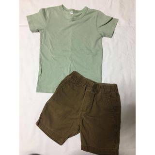 ムジルシリョウヒン(MUJI (無印良品))の無印良品Tシャツ サイズ110 & UNIQLOユニクロ ズボン サイズXS(Tシャツ/カットソー)