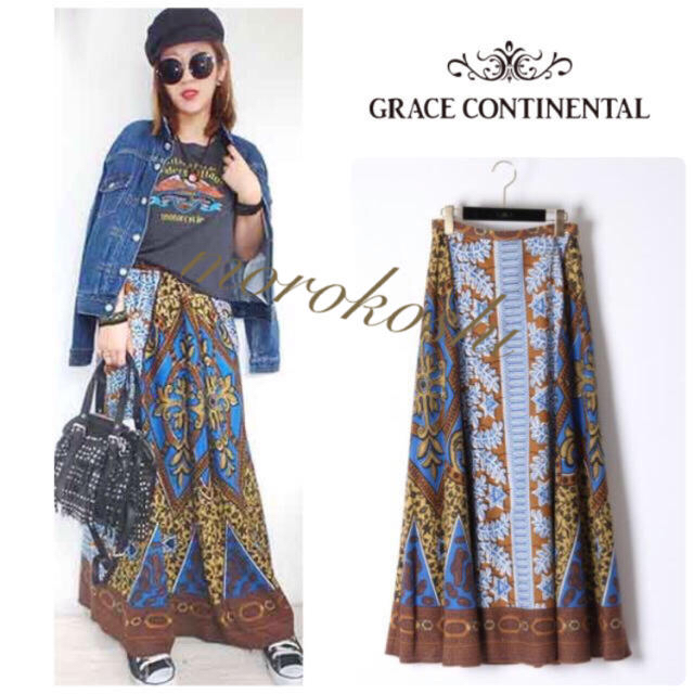 GRACE CONTINENTAL(グレースコンチネンタル)のグレースコンチネンタル♡シルクプリントスカート新品 レディースのスカート(ロングスカート)の商品写真