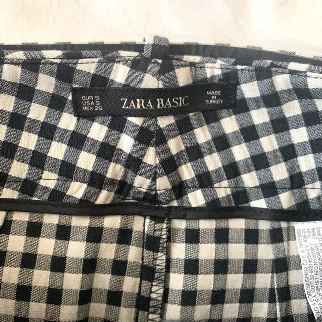 ZARA(ザラ)のZARA  ギンガム チェック ベルト ハイウエスト パンツ レディースのパンツ(カジュアルパンツ)の商品写真