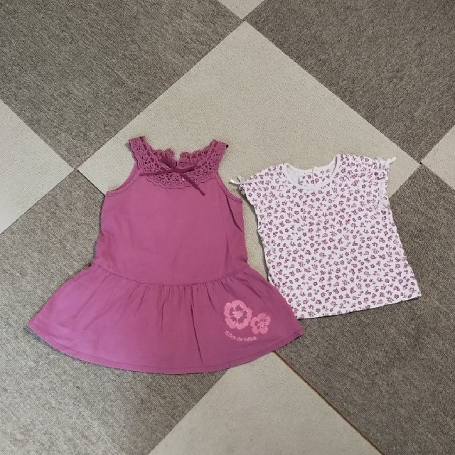 BeBe(ベベ)のまとめ売りbebeワンピース&Ｔシャツ90 キッズ/ベビー/マタニティのキッズ服女の子用(90cm~)(ワンピース)の商品写真