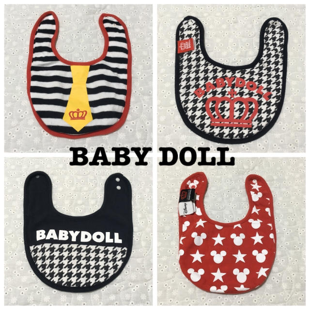 BABYDOLL(ベビードール)のとわ子様専用 BABY DOLL ミッキー スタイ ２点セット キッズ/ベビー/マタニティのこども用ファッション小物(ベビースタイ/よだれかけ)の商品写真