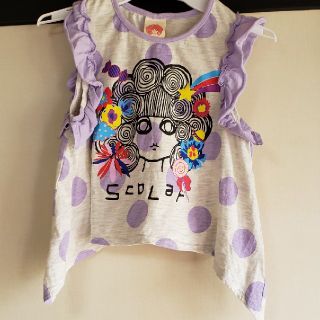 スカラー(ScoLar)のドット柄スカラ子ちゃんプリントタンクトップ（110）(Tシャツ/カットソー)