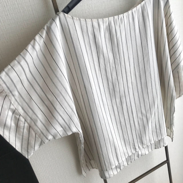 ZARA ストライプ リネンブラウス