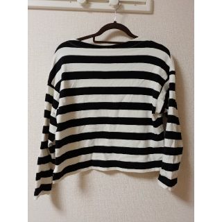 ユニクロ(UNIQLO)のUNIQLO　ボートネックTシャツ　ボーダーM(Tシャツ(長袖/七分))