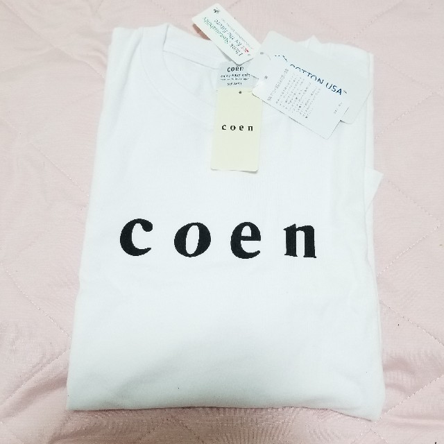 coen(コーエン)の送料無料！新品！coen(コーエン)ロゴTシャツ 白 ホワイト L メンズのトップス(Tシャツ/カットソー(半袖/袖なし))の商品写真