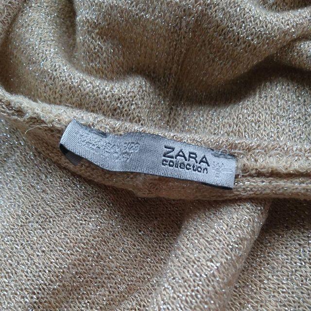 ZARA(ザラ)のZARA ラメ ゴールド カットソー トップス レディースのトップス(カットソー(長袖/七分))の商品写真