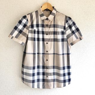 バーバリー(BURBERRY)の【美品】BURBERRY〈バーバリー〉チェック柄ふんわりブラウス＊40＊(シャツ/ブラウス(半袖/袖なし))