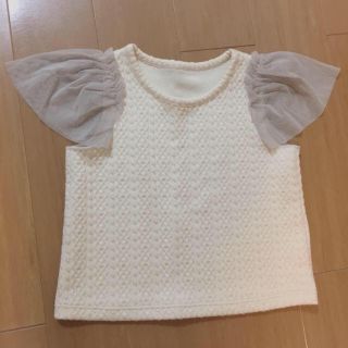 ドットアンドストライプスチャイルドウーマン(Dot&Stripes CHILDWOMAN)の袖チュールトップス(カットソー(半袖/袖なし))