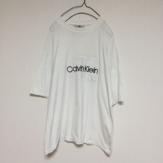 シーケーカルバンクライン(ck Calvin Klein)のCalvin Klein カルバンクライン ビック ロゴ Tシャツ 白 刺繍(Tシャツ/カットソー(半袖/袖なし))