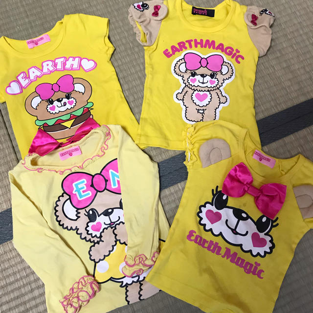 EARTHMAGIC(アースマジック)の専用☆難ありイエローセット キッズ/ベビー/マタニティのキッズ服女の子用(90cm~)(Tシャツ/カットソー)の商品写真