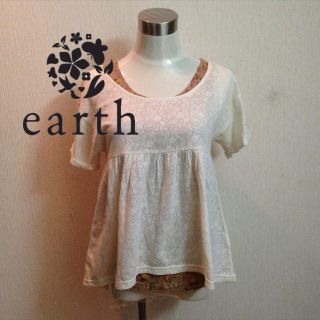 アースミュージックアンドエコロジー(earth music & ecology)のearth*花柄トップスセット(Tシャツ(半袖/袖なし))