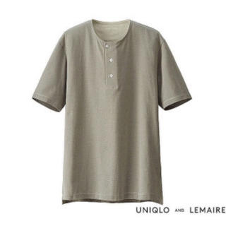 ユニクロ(UNIQLO)のUNIQLO and LEMAIRE ヘンリーネックボーダーTシャツ(Tシャツ/カットソー(半袖/袖なし))
