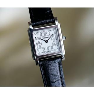 ティファニー(Tiffany & Co.)の美品 ティファニー クラシック スクエア シルバー アラビア レディース (腕時計)