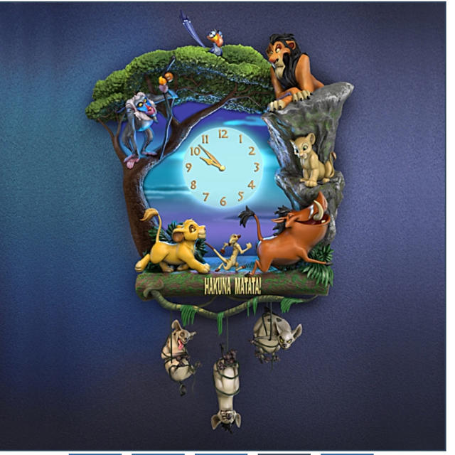 新品 Disneyライオンキング 音楽付き 掛け時計