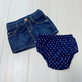 ベビーギャップ(babyGAP)のbabyGAP ブルマ付デニムスカート70(スカート)