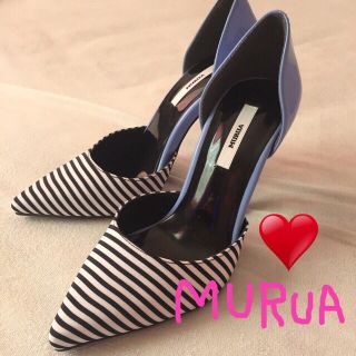 ムルーア(MURUA)のMURUA ボーダー×青ヒール(ハイヒール/パンプス)