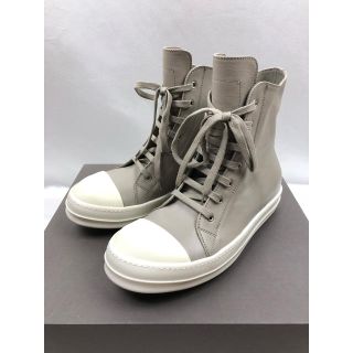 リックオウエンス(Rick Owens)の定価16万 新古 RICK OWENS ハイ スニーカーズ グレー 42 レザー(スニーカー)