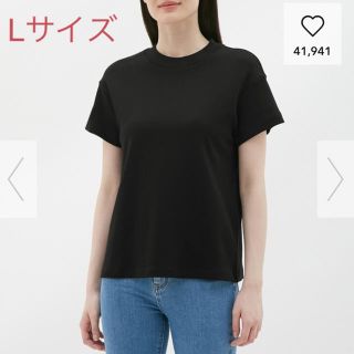 ジーユー(GU)のGUスムースT黒Lサイズ(Tシャツ(半袖/袖なし))