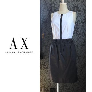 アルマーニエクスチェンジ(ARMANI EXCHANGE)のアルマーニ ◆ AX 切替 ジップアップ ノースリーブ ワンピース(ひざ丈ワンピース)