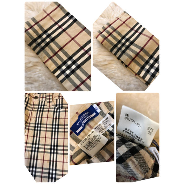 BURBERRY BLUE LABEL(バーバリーブルーレーベル)の良品バーバリーブルーレーベル上質コットンチェック柄パンツ♫ レディースのパンツ(カジュアルパンツ)の商品写真