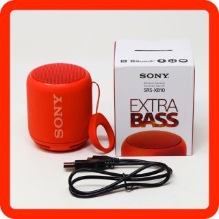 ソニー(SONY)の美品●SONY 防水Bluetooth スピーカー SRS-XB10 レッド 赤(スピーカー)