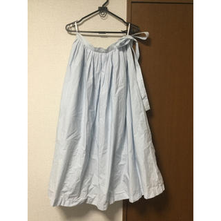 シャンブルドゥシャーム(chambre de charme)のブルー 水色 コットン100% ロングスカート (ロングスカート)