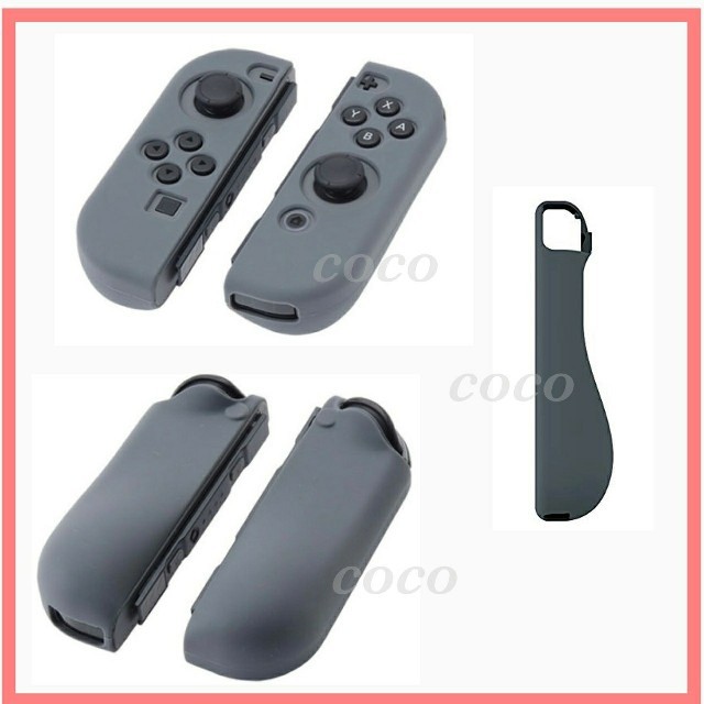 Nintendo Switch(ニンテンドースイッチ)のジョイコンカバー 任天堂スイッチ スティックカバー 肉球 シリコンカバー グレー エンタメ/ホビーのゲームソフト/ゲーム機本体(その他)の商品写真