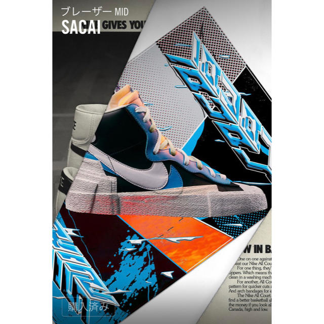 NIKE(ナイキ)の【新品未使用】NIKE × sacai ブレーザー MID メンズの靴/シューズ(スニーカー)の商品写真