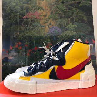 ナイキ(NIKE)のSACAI X NIKE BLAZER MID YELLOW US9.5(スニーカー)