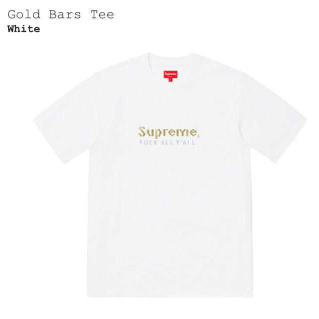 Supreme Gold Bars Tee 白 M White Tシャツ