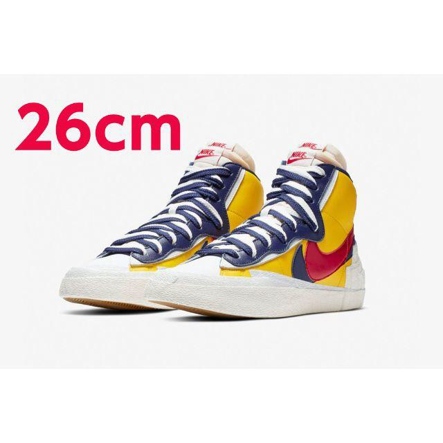 NIKE(ナイキ)のSACAI X NIKE BLAZER MID YELLOW ナイキ 26cm メンズの靴/シューズ(スニーカー)の商品写真