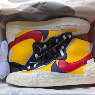 ナイキ(NIKE)のSACAI X NIKE BLAZER MID YELLOW ナイキ 26cm(スニーカー)