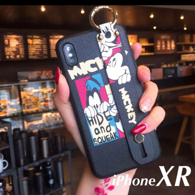 【新品】ディズニー ミッキー ハンドベルト付き iPhone XRケースの通販 by kaz@iPhone ｜ラクマ