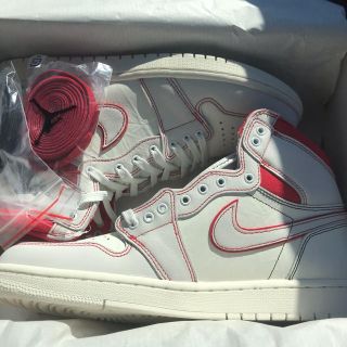 ナイキ(NIKE)のjordan  1  白(スニーカー)