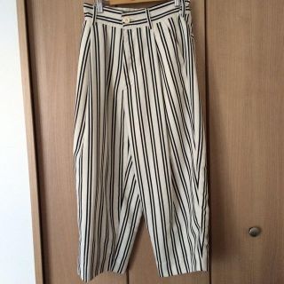 ダブルクローゼット(w closet)のワイドパンツ ストライプ(クロップドパンツ)