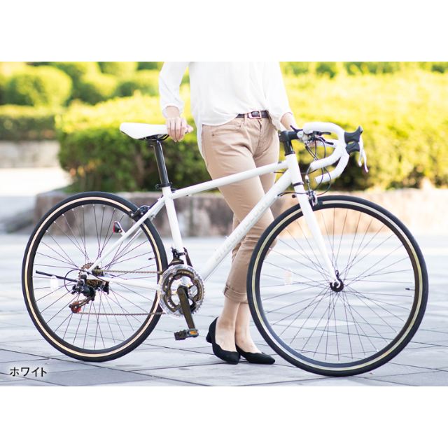 大人気 新品★送料無料　ロードバイク　シマノ14段ギア　700×28c　ホワイト 自転車本体