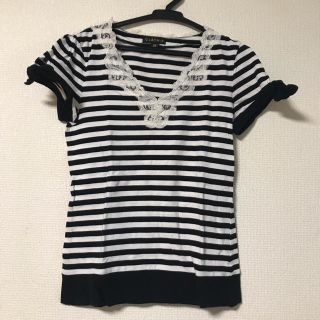 クレイサス(CLATHAS)のTシャツ ボーダー マリン レース(Tシャツ(半袖/袖なし))