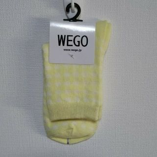 ウィゴー(WEGO)のWEGO ギンガムチェックソックス イエロー 新品 未使用(ソックス)