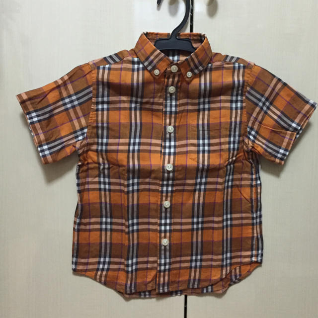 BURBERRY(バーバリー)のBURBERRY☆バーバリーオレンジチェックシャツ キッズ/ベビー/マタニティのキッズ服男の子用(90cm~)(ブラウス)の商品写真