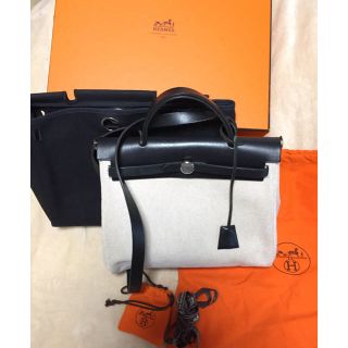 エルメス(Hermes)の正規品エルメスHERMESエールバッグトワルアッシュ黒ノアールレザー(ショルダーバッグ)