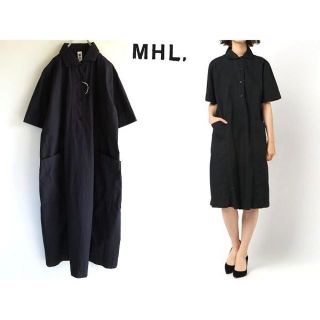 マーガレットハウエル(MARGARET HOWELL)の新品 MHL. 18SS ガーメントダイベーシックポプリン ワンピースⅡ ワイド(ひざ丈ワンピース)