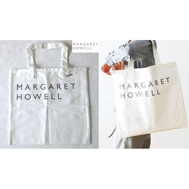 MARGARET HOWELL(マーガレットハウエル)の新品 マーガレットハウエル 18AW COTTON LOGO BAG 白 レディースのバッグ(トートバッグ)の商品写真