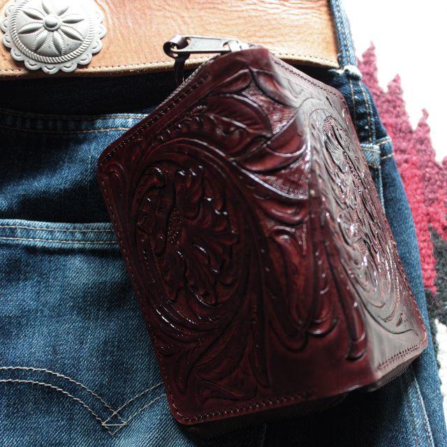 sold out*Leather carving Wallet 2