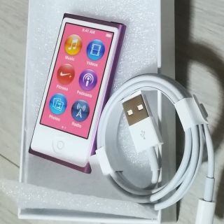 アップル(Apple)のipod nano　パープル(ポータブルプレーヤー)