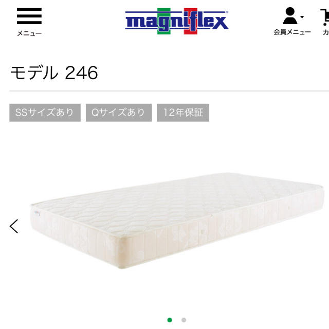 magniflex(マニフレックス)のマニフレックス マットレス ダブル モデル246 インテリア/住まい/日用品のベッド/マットレス(マットレス)の商品写真