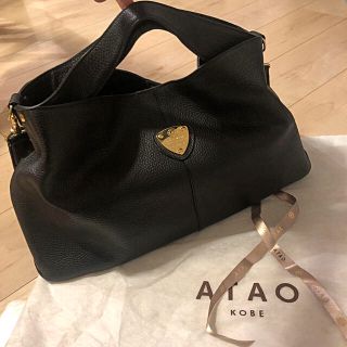 アタオ(ATAO)のあい様専用♡アタオ エルヴィ 2WAY ハンドバッグ 黒   美品(ショルダーバッグ)