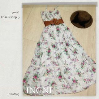 イング(INGNI)のINGNI♡花柄マキシキャミワンピース (ロングワンピース/マキシワンピース)